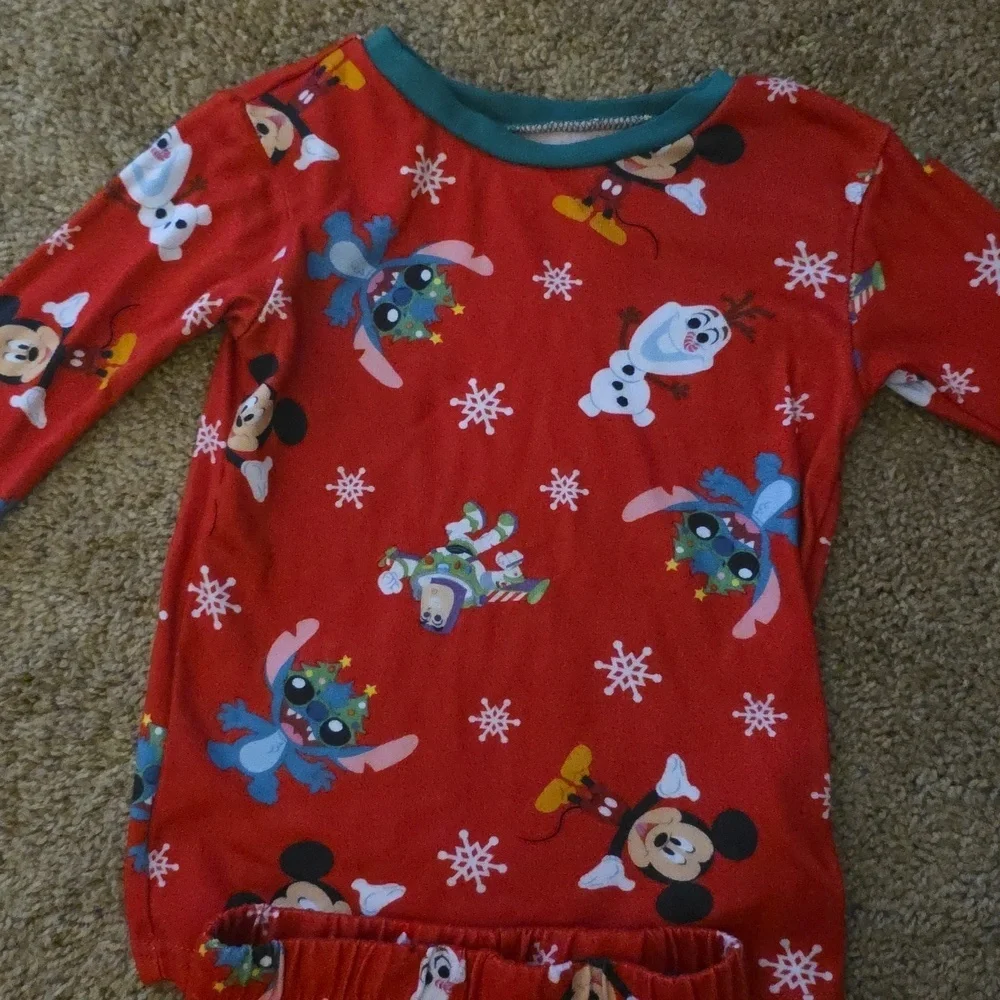 Disney Red and Green Kids One Piece Pajamas